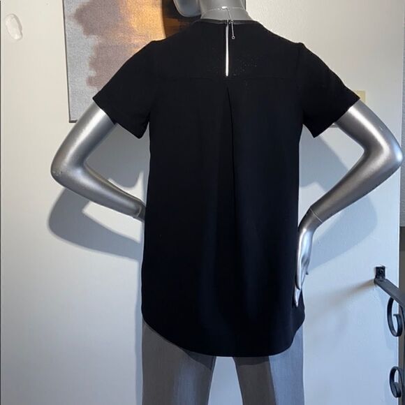 Madewell  Blouse Leather Collar in Black Size XS - Picture 9 of 10